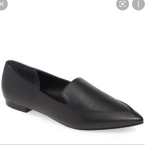 Marc Fisher Black Zurri Leather Pointed Toe Loafer